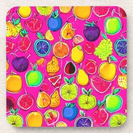 Levendige fusiepatronen van fruit bier onderzetter