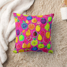 Levendige fusiepatronen van fruit kussen