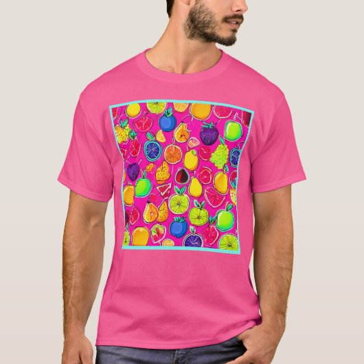 Levendige fusiepatronen van fruit t-shirt (Voorkant)