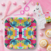 Levendige Fusion, multicolor Artistiek Party Paper Papieren Bordje (Feest)