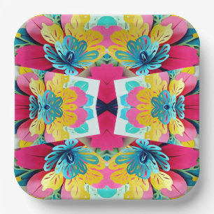 Levendige Fusion, multicolor Artistiek Party Paper Papieren Bordje