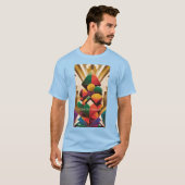 Levendige Futuristische Art Deco Illustratie T-shirt (Voorkant volledig)