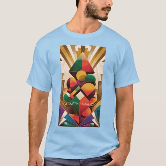 Levendige Futuristische Art Deco Illustratie T-shirt (Voorkant)