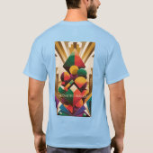 Levendige Futuristische Art Deco Illustratie T-shirt (Achterkant)