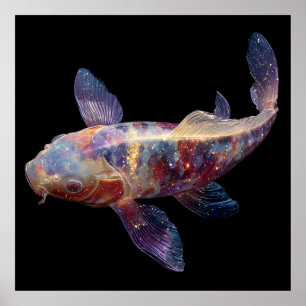 Levendige Galaxy Koi Poster