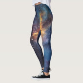 Levendige Galaxy Print - Kosmische Activewear voor Leggings (Links)