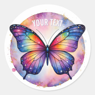 Levendige Galaxy Vlinder Ronde Sticker