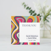 Levendige gedurfde Abstracte bruiloft Bedankkaart (Staand voorkant)