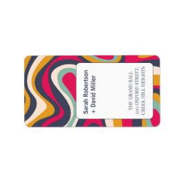 Levendige gedurfde Abstracte bruiloft Etiket