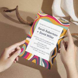 Levendige gedurfde Abstracte bruiloft Kaart