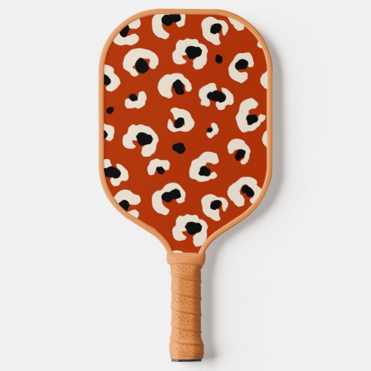 Levendige gedurfde rode luipaardprint pickleball paddle (Voorkant)