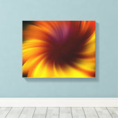 Levendige geel bruine wervelingen Abstract Canvas Afdruk (Insitu (Houten vloer))