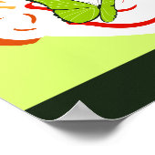 Levendige geel-groene vlinders & Oranje boeket Poster (Hoek)