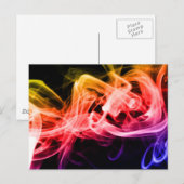 Levendige Geel Oranje Paarse Abstracte Rook Briefkaart (Voorkant / Achterkant)