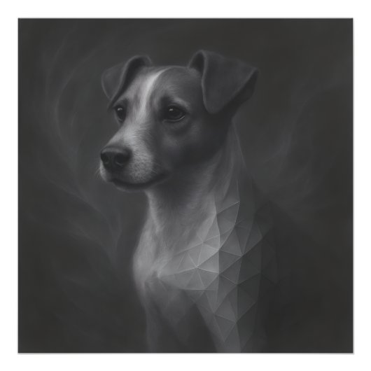 Levendige Geest – Jack Russell Geometrie Foto Afdruk (Voorkant)