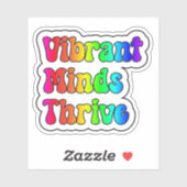 Levendige geesten gedijen Rainbow Neurodiversity Sticker (Vel)