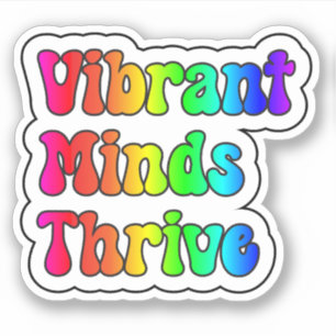Levendige geesten gedijen Rainbow Neurodiversity Sticker