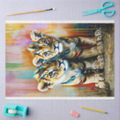 Levendige gekleurde Cubs Decoupage Tissuepapier (Craft)