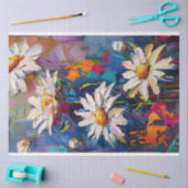 Levendige gekleurde Daisy Flowers Decoupage Tissuepapier (Craft)