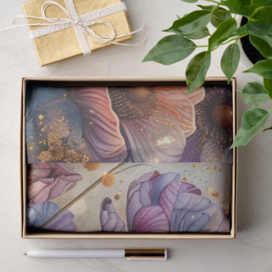 Levendige gekleurde koude bloemen decoupage tissuepapier (Geschenk)