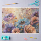 Levendige gekleurde koude bloemen decoupage tissuepapier (Craft)