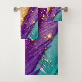 Levendige gekleurde veren bad handdoek