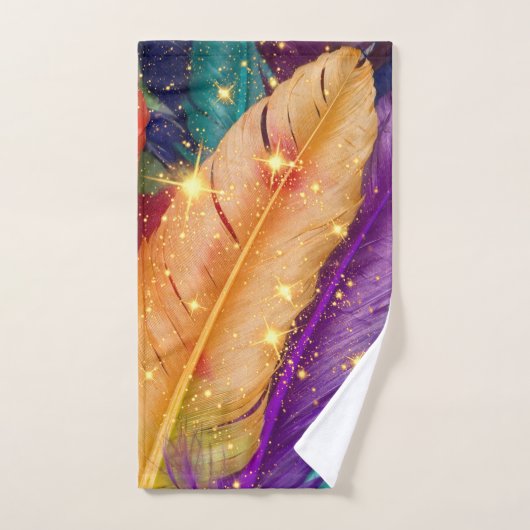 Levendige gekleurde veren bad handdoek (Handdoek)