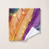 Levendige gekleurde veren bad handdoek (Wasdoekje)