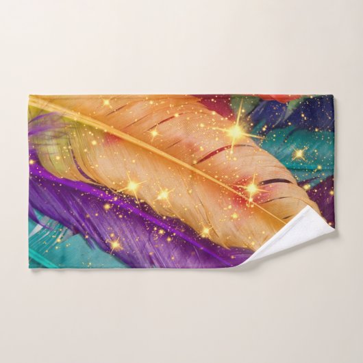 Levendige gekleurde veren bad handdoek (Handdoek)