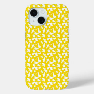 Levendige gele Abstracte patroonkunst iPhone 15 Case