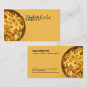 Levendige Gele Achtergrond met Pasta Kom Visitekaartje (Voorkant / Achterkant)