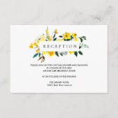 Levendige gele bloem BRUILOFT Receptie Enclosure Informatiekaartje (Voorkant)