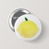 Levendige Gele Citroen Illustratie Ronde Button 5,7 Cm (Voorkant /achterkant)