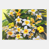 Levendige gele en diep paarse orchideeën inpakpapier vel (Voorkant 2)