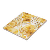 Levendige Gele en Gouden Waterverf Bloemen Tegeltje (Zijkant)