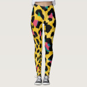 Levendige Gele Luipaard Print Leggings