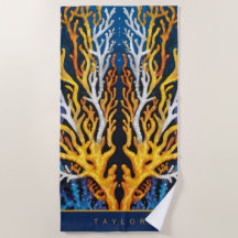 Levendige gele oceaan koraal gepersonaliseerd