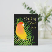 Levendige Gele Onbevlekte Liefdevolle Vogel Liefhe Briefkaart (Staand voorkant)