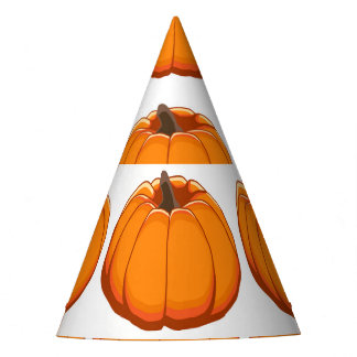 Levendige gele pompoen patroon illustratie. feesthoedjes