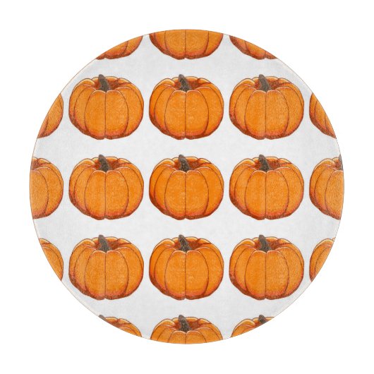 Levendige gele pompoen patroon illustratie. snijplank (Voorkant)