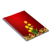 Levendige Gele Tulp Bloemen Kunst Notitieboek (Rechterzijde)