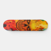 Levendige Gele Vlam Schedel Kunst Persoonlijk Skateboard (Horizontaal)