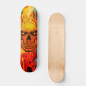 Levendige Gele Vlam Schedel Kunst Persoonlijk Skateboard (Voorkant)