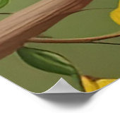 Levendige gele vogel op tak poster (Hoek)