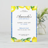 Levendige Gele Waterverf Citroen 40e Verjaardag Kaart (Staand voorkant)