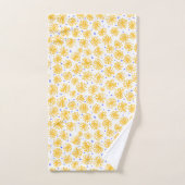 Levendige Gele Whimsical Daisy Bloemen Bad Handdoek (Handdoek)