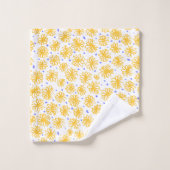 Levendige Gele Whimsical Daisy Bloemen Bad Handdoek (Wasdoekje)