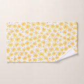 Levendige Gele Whimsical Daisy Bloemen Bad Handdoek (Handdoek)