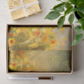Levendige gele Wildflower Impressionist Decoupage Tissuepapier (Geschenk)