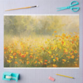 Levendige gele Wildflower Impressionist Decoupage Tissuepapier (Craft)